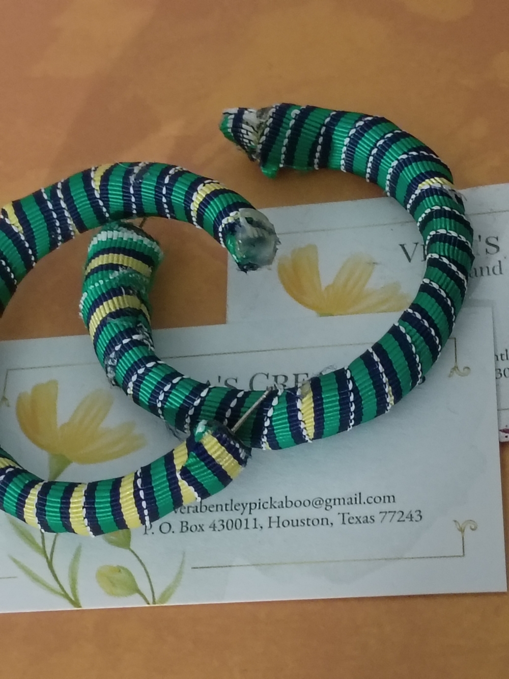 Green Striped Wrapped Hoop Earrings